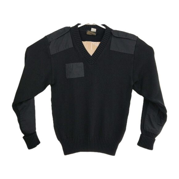 Vintage Citadel military men's pullover v-neck sweater, medium, black - Picture 1 of 10